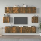 Klassieke Tv-meubels met bewerkt hout en hoogwaardig design - Gerookt eiken / 6 / 80 cm - Tv-meubels