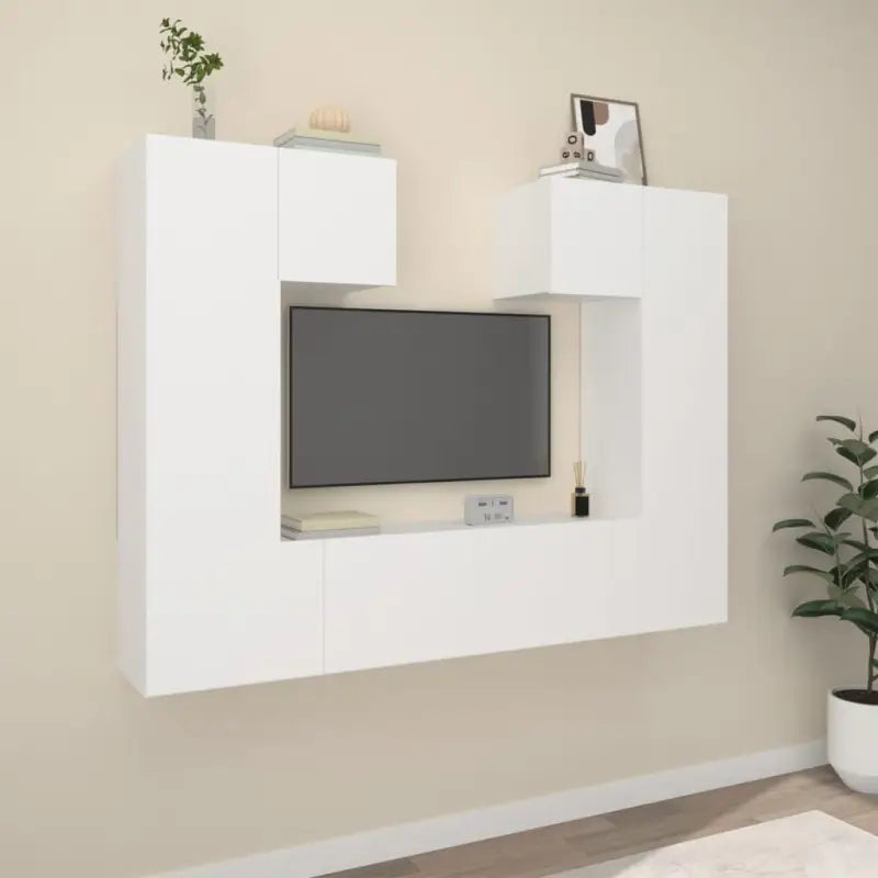 Klassieke Tv-meubels met bewerkt hout voor een stijlvolle kamer uitstraling - Wit / 6 / 80 cm - Tv-meubels