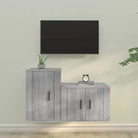 Klassieke TV-meubels met bewerkt hout voor een stijlvolle kamer uitstraling - Grijs sonoma / 2 - Tv-meubels