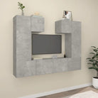 Klassieke Tv-meubels met bewerkt hout voor een stijlvolle kamer uitstraling - Betongrijs / 6 / 80 cm - Tv-meubels
