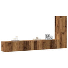 Klassieke Tv-meubels met bewerkt hout voor een stijlvolle kamer - Oud hout / 4 / 100 cm - Tv-meubels