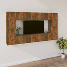 Klassieke Tv-meubels met bewerkt hout voor een stijlvolle woonkamer - Gerookt eiken / 8 / 80 cm - Tv-meubels
