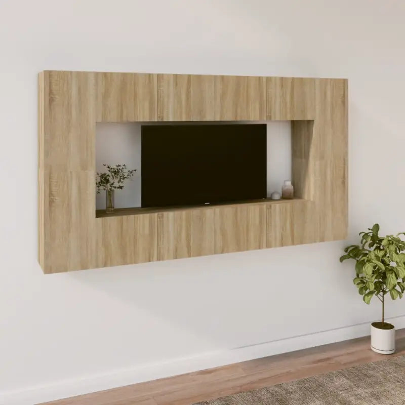 Klassieke Tv-meubels met bewerkt hout voor een stijlvolle woonkamer - Sonoma eiken / 8 / 80 cm - Tv-meubels
