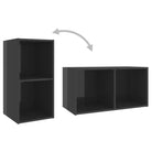 Klassieke Tv-meubels met hoogglans grijs en bewerkt hout design - Tv-meubels