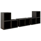 Klassieke Tv-meubels met hoogglans grijs en bewerkt hout design - Tv-meubels