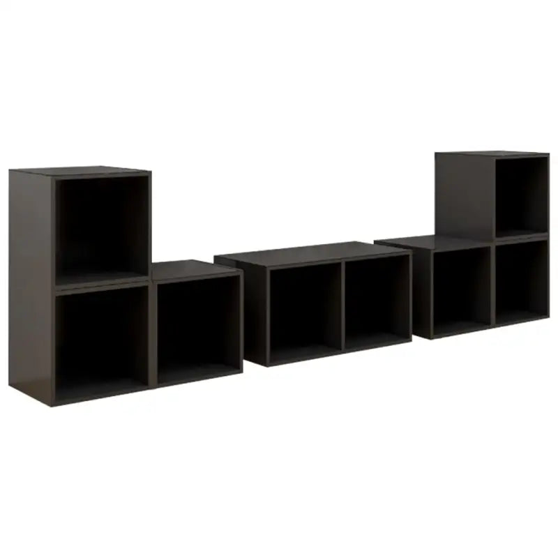 Klassieke Tv-meubels met hoogglans grijs en bewerkt hout design - Tv-meubels