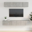 Klassieke tv-meubels van bewerkt hout in Grijs Sonoma stijl - Betongrijs / 5 / 80 cm - Tv-meubels