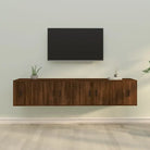 Klassieke TV-meubels van bewerkt hout in hoogglans wit - bruin eikenkleur / 4 - Tv-meubels