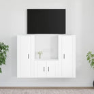 Klassieke Tv-meubels van bewerkt hout met een trendy en stabiel ontwerp - Wit / 3 - Tv-meubels