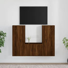 Klassieke Tv-meubels van bewerkt hout met een trendy en stabiel ontwerp - bruin eikenkleur / 3 - Tv-meubels