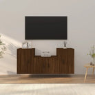 Klassieke Tv-Meubels van bewerkt hout met stijl en duurzaamheid - bruin eikenkleur / 3 - Tv-meubels