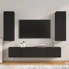Klassieke tv-meubels van bewerkt hout met trendy en praktische ontwerp - Zwart / 4 / 80 cm - Tv-meubels