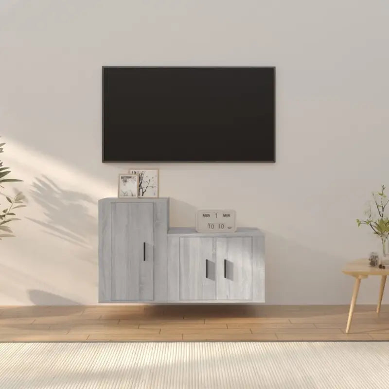 Klassieke Tv-meubels van bewerkt hout met trendy en praktische design - Grijs sonoma / 2 - Tv-meubels