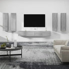 Klassieke TV-meubels van bewerkt hout met trendy en praktische design - Grijs sonoma / 6 / 110 cm - Tv-meubels