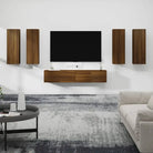 Klassieke TV-meubels van bewerkt hout met trendy en praktische design - bruin eikenkleur / 6 / 90 cm - Tv-meubels