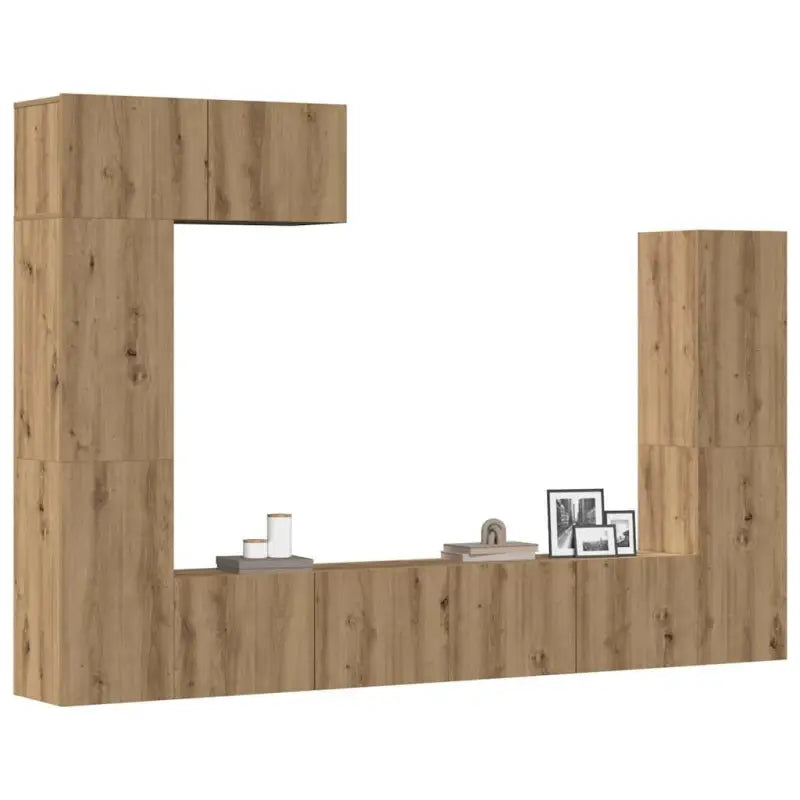 Klassieke TV-meubels van bewerkt hout met trendy en praktische design - artisanaal eikenkleurig / 7 / 80 cm - Tv-meubels