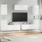 Klassieke TV-meubels van bewerkt hout met trendy en praktische design - Wit / 7 / 80 cm - Tv-meubels