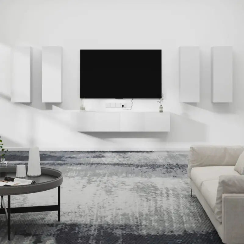 Klassieke TV-meubels van bewerkt hout met trendy en praktische design - Wit / 6 / 90 cm - Tv-meubels