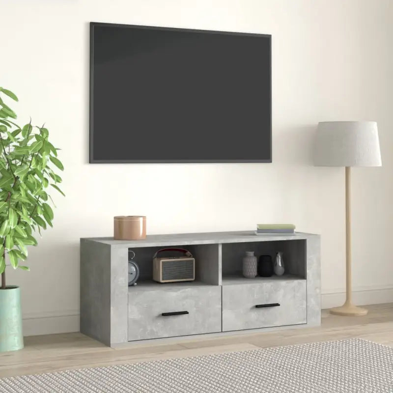 Klassieke tv-meubels van bewerkt hout voor een stijlvolle woonkamer - Betongrijs / 1 - Tv-meubels
