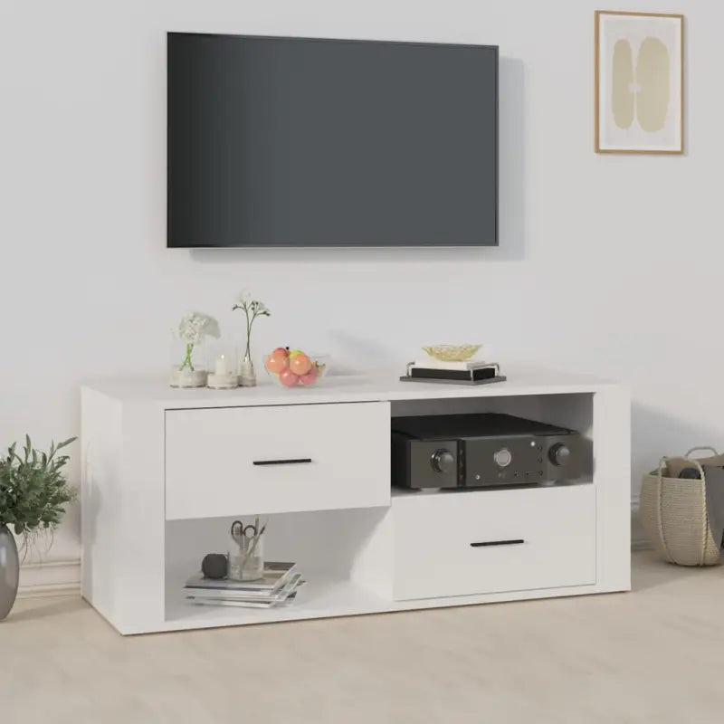 Klassieke tv-meubels van bewerkt hout voor een stijlvolle woonkamer - Wit / 1 - Tv-meubels