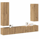 Klassieke TV-meubels van bewerkt hout voor een trendy en stabiel interieur - artisanaal eikenkleurig / 4 / 100 cm