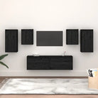 Klassieke Tv-Meubels van Massief Grenenhout voor een Chique Kamer - Zwart / 2 - Tv-meubels