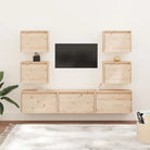 Klassieke tv-meubels van massief grenenhout voor een stijlvolle woonkamer - Naturel / 7 - Tv-meubels