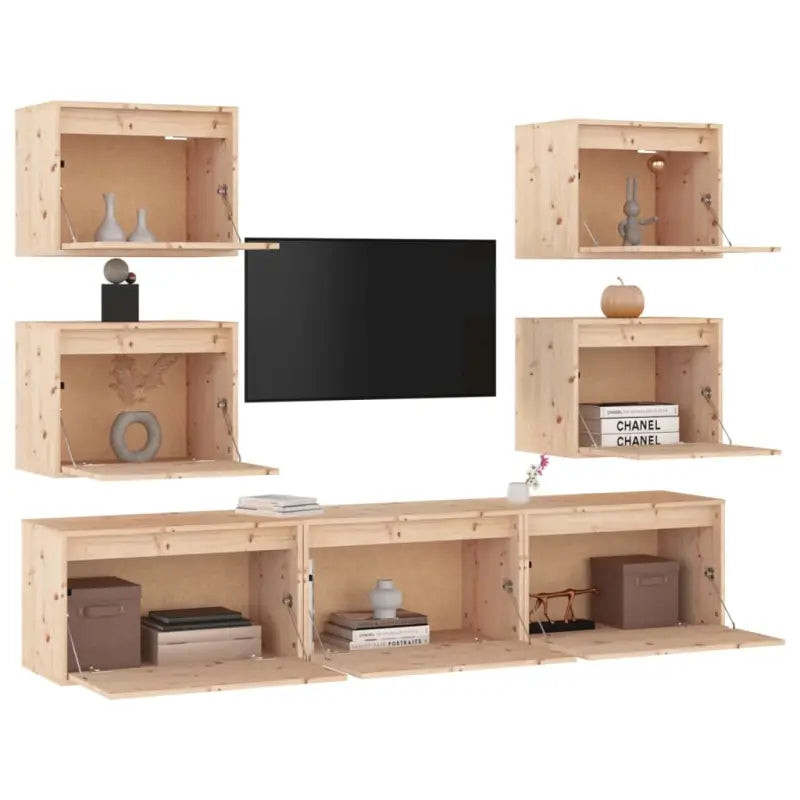 Klassieke tv-meubels van massief grenenhout voor een stijlvolle woonkamer - Tv-meubels