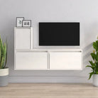 Klassieke Tv-meubels van massief grenenhout voor een stijlvolle woonkamer - Wit / 3 - Tv-meubels