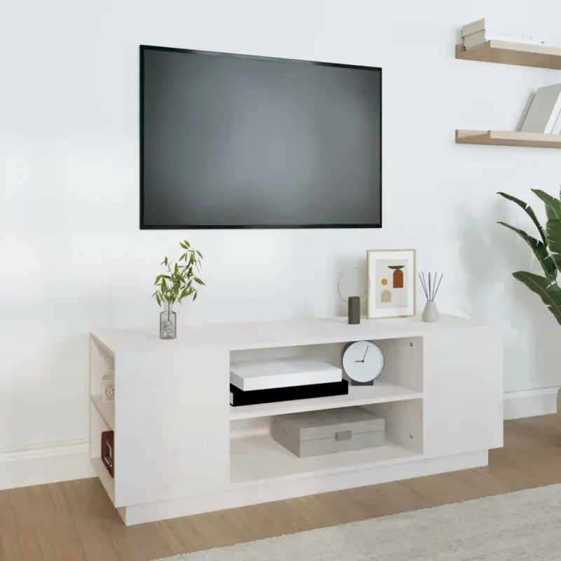 Klassieke Tv-meubels van massief grenenhout voor een stijlvolle woonkamer - Wit / 1 - Tv-meubels