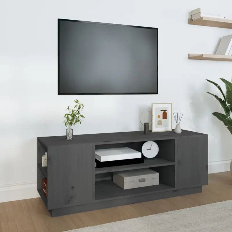 Klassieke Tv-meubels van massief grenenhout voor een stijlvolle woonkamer - Grijs / 1 - Tv-meubels