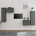Klassieke Tv-meubels van massief Grenenhout voor een trendy en duurzaam interieur - Grijs / 4 - Tv-meubels