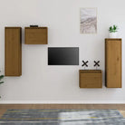 Klassieke Tv-meubels van massief Grenenhout voor een trendy en duurzaam interieur - Honingbruin / 4 - Tv-meubels