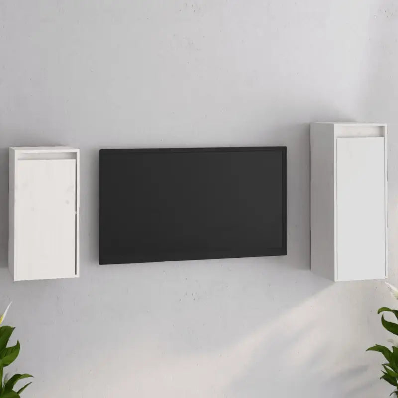 Klassieke TV-meubels van massief grenenhout voor een trendy stijl - Wit / 2 - Tv-meubels
