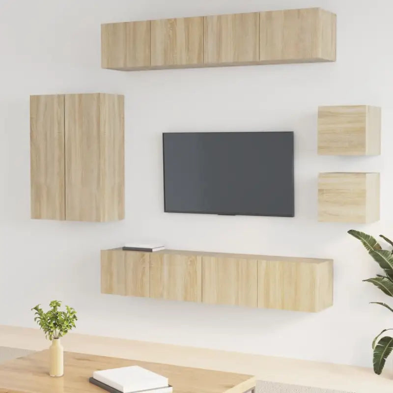 Klassieke tv-meubelset van bewerkt hout met trendy en praktische stijl - Tv-meubels