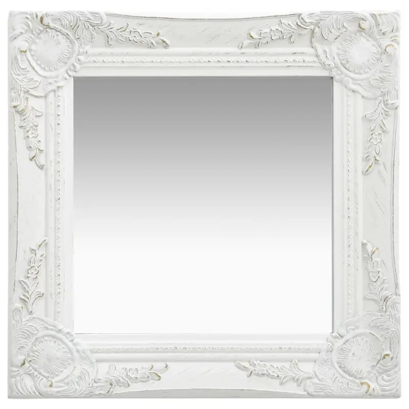 Klassieke wandspiegel met sierlijk barokframe - Wit / 40 x 40 cm / 1 - Spiegels