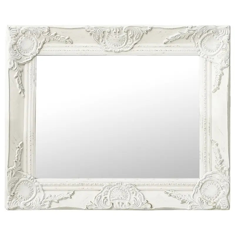 Klassieke wandspiegel met sierlijk barokframe - Wit / 50 x 40 cm / 1 - Spiegels