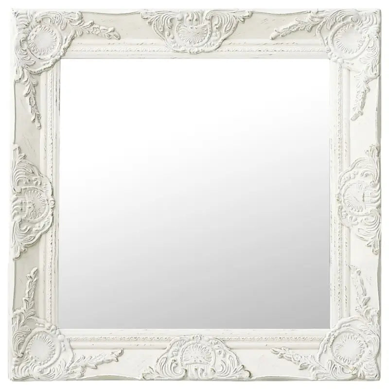 Klassieke wandspiegel met sierlijk barokframe - Wit / 50 x 50 cm / 1 - Spiegels