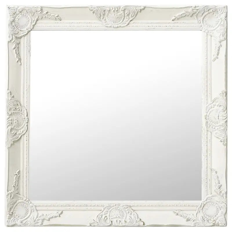 Klassieke wandspiegel met sierlijk barokframe - Wit / 60 x 60 cm / 1 - Spiegels