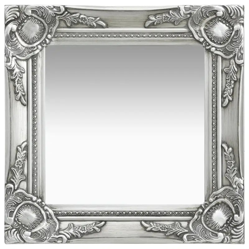 Klassieke wandspiegel met sierlijk barokframe - Zilver / 40 x 40 cm / 1 - Spiegels