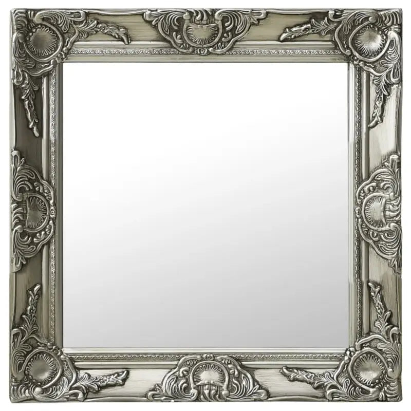 Klassieke wandspiegel met sierlijk barokframe - Zilver / 50 x 50 cm / 1 - Spiegels