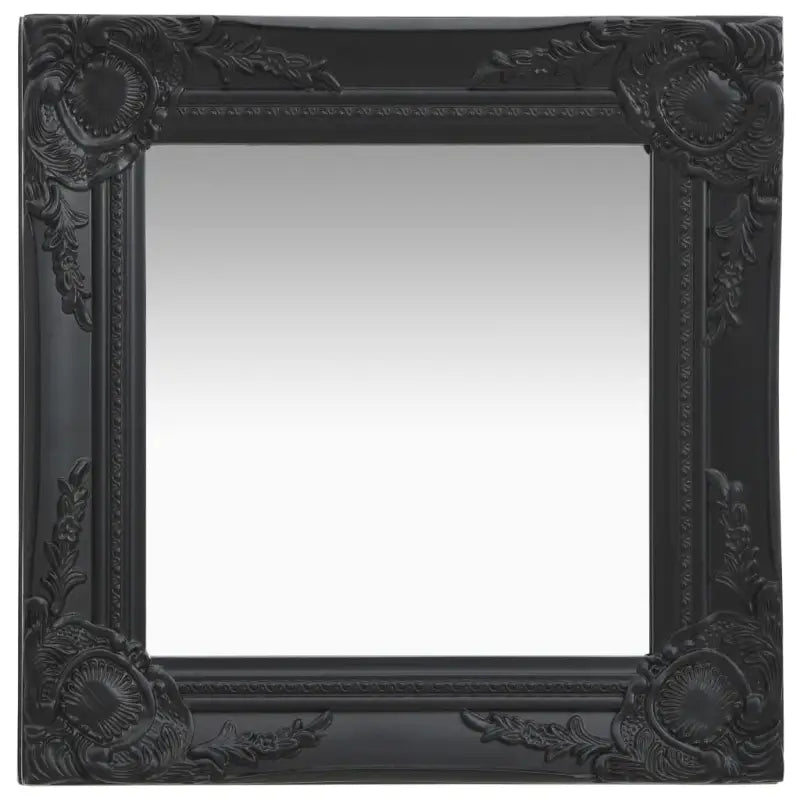 Klassieke wandspiegel met sierlijk barokframe - Zwart / 40 x 40 cm / 1 - Spiegels