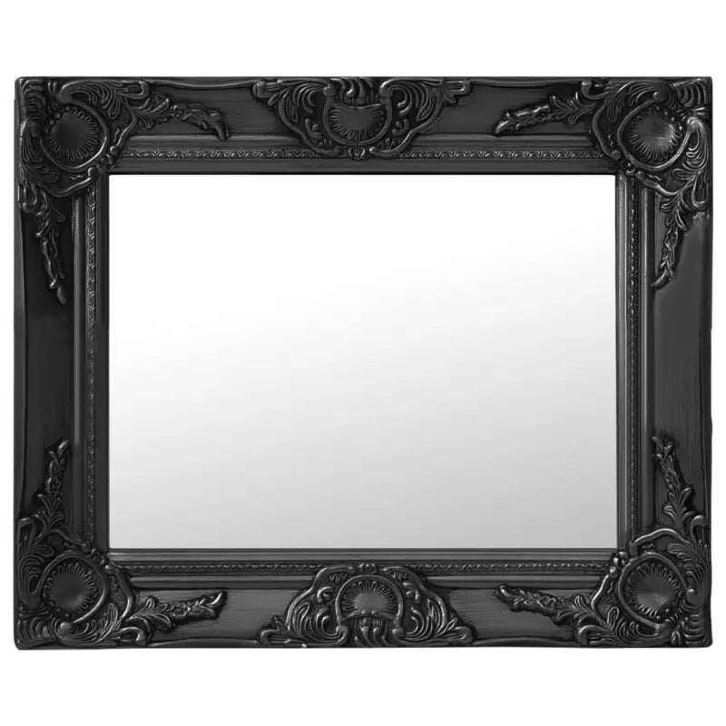 Klassieke wandspiegel met sierlijk barokframe - Zwart / 50 x 40 cm / 1 - Spiegels