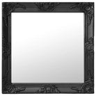 Klassieke wandspiegel met sierlijk barokframe - Zwart / 60 x 60 cm / 1 - Spiegels