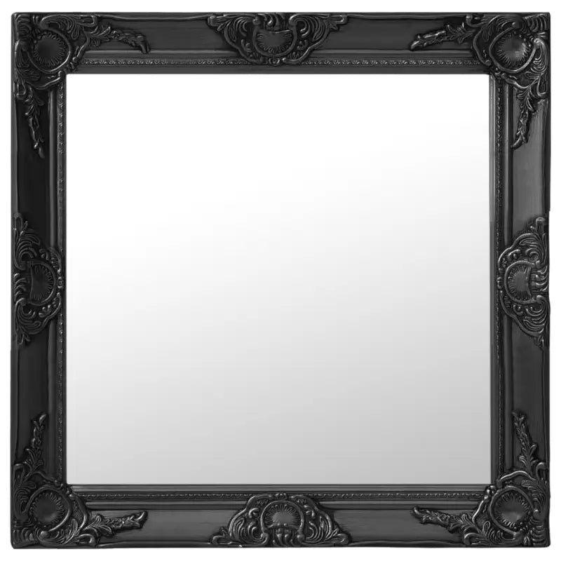 Klassieke wandspiegel met sierlijk barokframe - Zwart / 60 x 60 cm / 1 - Spiegels