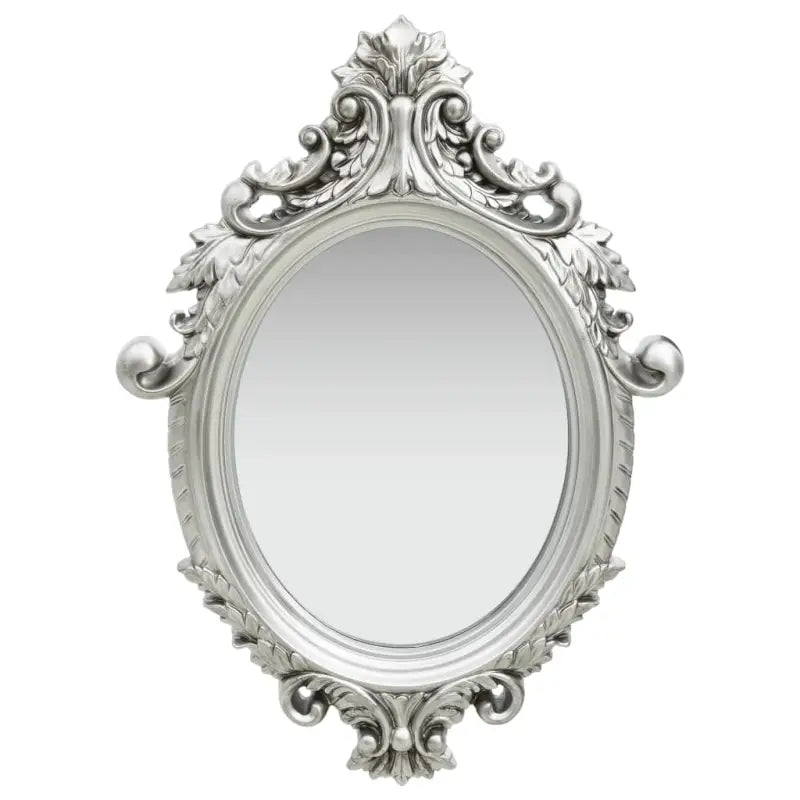 Klassieke wandspiegel met sierlijk kasteelpatroon en antieke uitstraling - Zilver / 1 - Spiegels