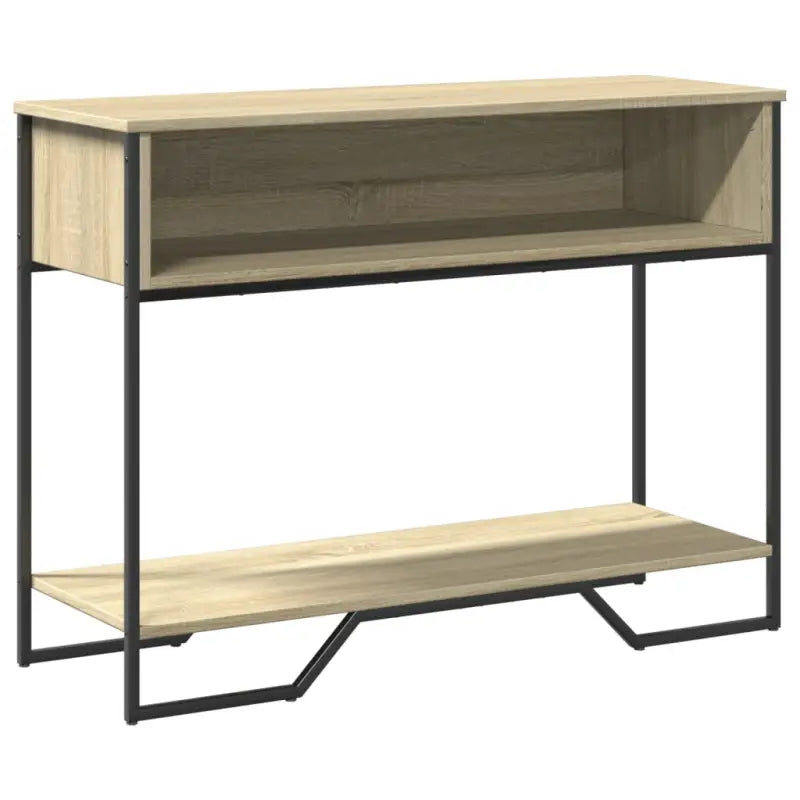 Klassieke wandtafel met bewerkt hout en metalen handgrepen - Bijzettafels