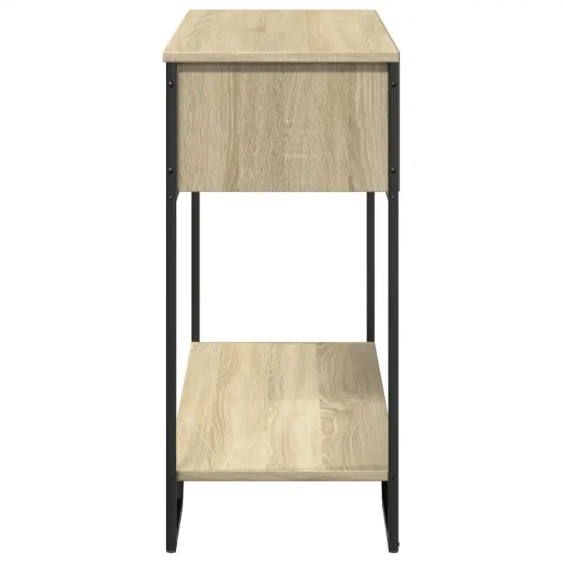 Klassieke wandtafel met bewerkt hout en metalen handgrepen - Bijzettafels