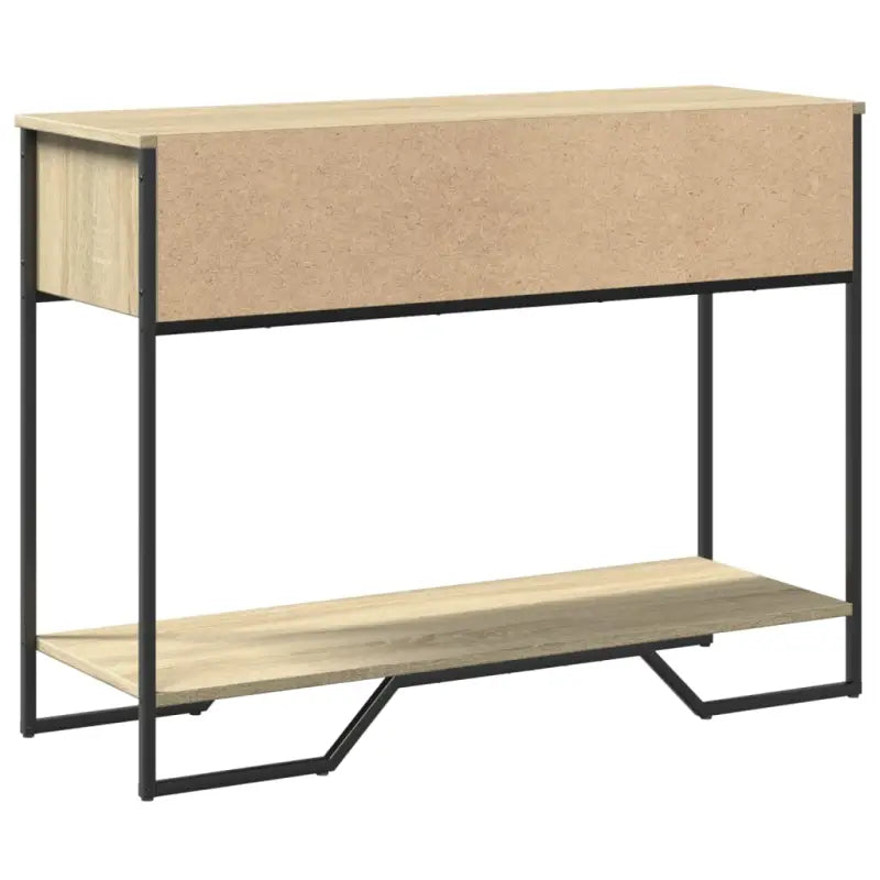 Klassieke wandtafel met bewerkt hout en metalen handgrepen - Bijzettafels