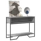 Klassieke wandtafel met bewerkt hout en metalen handgrepen - Grijs sonoma / 1 - Bijzettafels